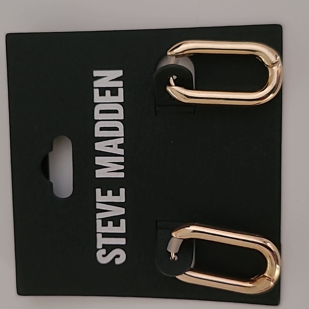 Steve Madden U Shaped Hoop Earrings NEW
